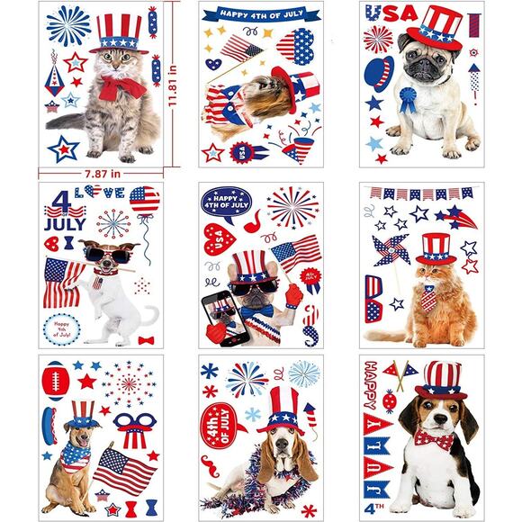 90 pcs Pets Patriotic Party Supplies USA 4th of July Decorations Stickers Decals - Picture 1 of 12
